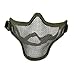 Uxcell a12062600ux0663 Airsoft War Game Half Face Guard Mesh Mask Protector Olive Green