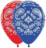 11" Bandana Assortment (Cowboy or Western) Latex Balloons - Bag of 10