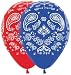 11" Bandana Assortment (Cowboy or Western) Latex Balloons - Bag of 10 primary