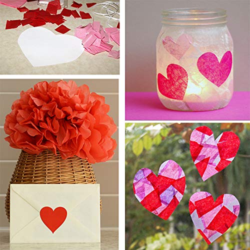 image for Exquiss 1200 Pcs 8 Valentine's Day Multicolor Tissue Paper Bulk Wrappi