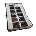 SHONPY Men/Women Adults 12 Cells See Through Underbed Shoe Storage Bag Organizer, Beige