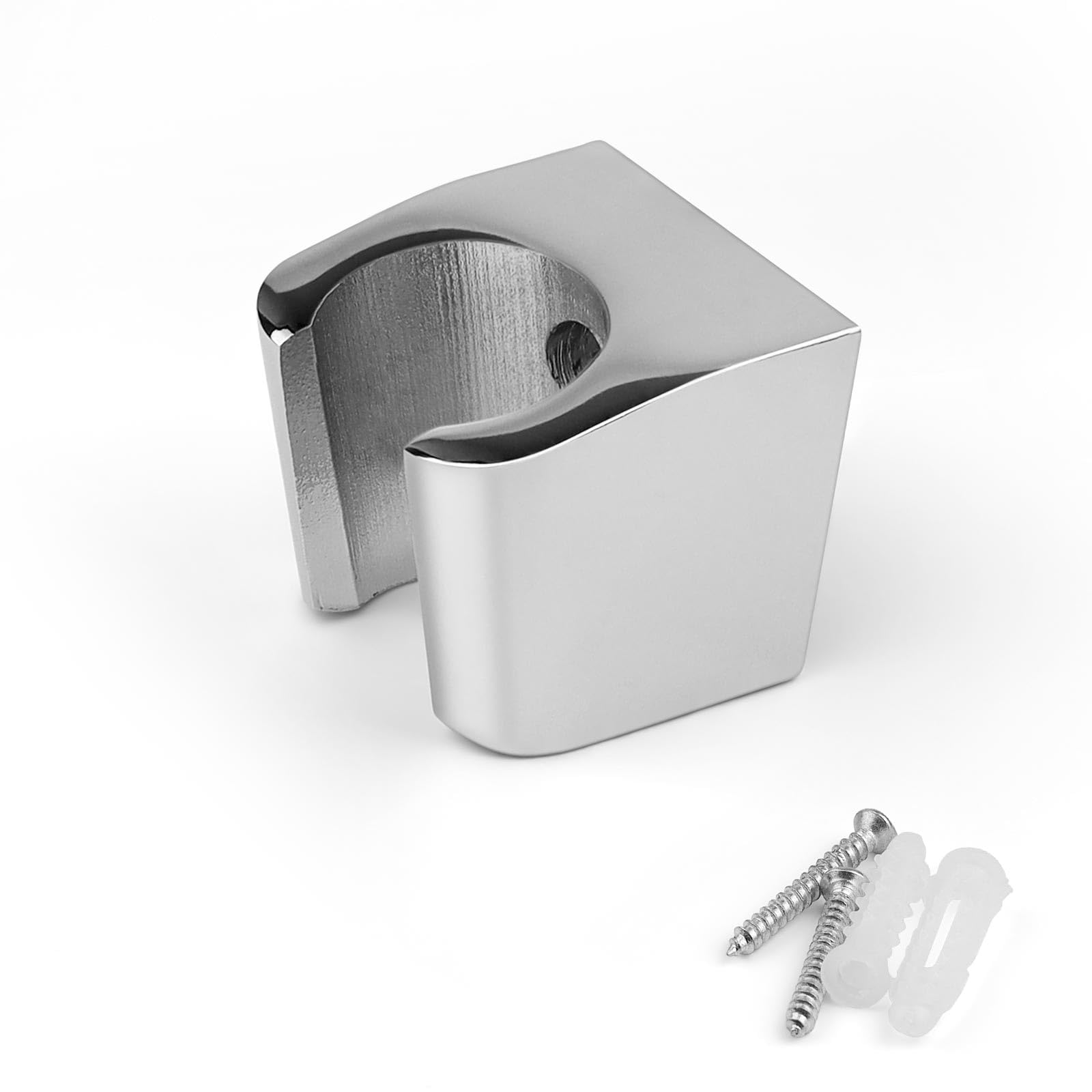 0XBIT Shower Bracket, Silver Zinc Alloy Shower Head Holder, Wall-Mounted, Adjustable, Compatible with Most Shower Heads