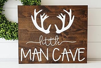 Amazon De Wood Plaque Little Man Cave Rustikal Boy Jungen