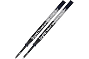 Jaymo Replacement for Cross Slim 8910-1 - Measures 4 in / 102 mm Long - Gel Rolling Ball Pen Refill - 2 Black