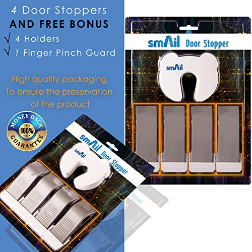 image for Door Stopper Rubber Door Stop Decorative Door Stops 4 Piece Set with F