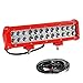 YITAMOTOR LED Light Bar Wiring Harness,12inch 72W Red LED Work Light Pod Offroad Driving Light Fog Lights Spot Flood Combo Beam Waterproof SUV 4WD ATV Truck Boat Golf Cart, 2 Year Warranty