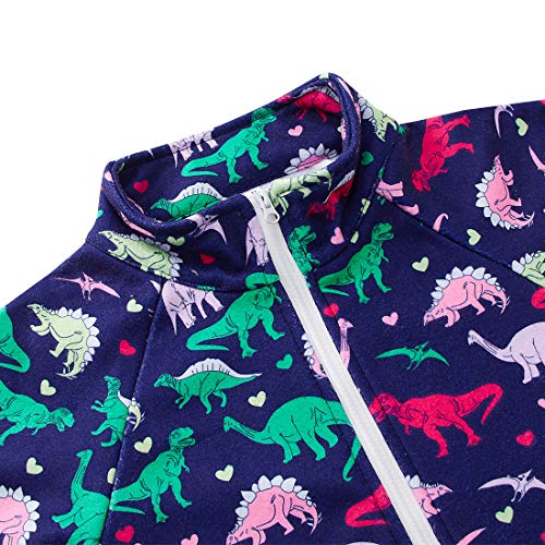 Kids4ever Girls Polar Fleece Jacket Dinosaur Sweatshirt Long Sleeve Sweaters Spring Fall Winter Outfits Clothes