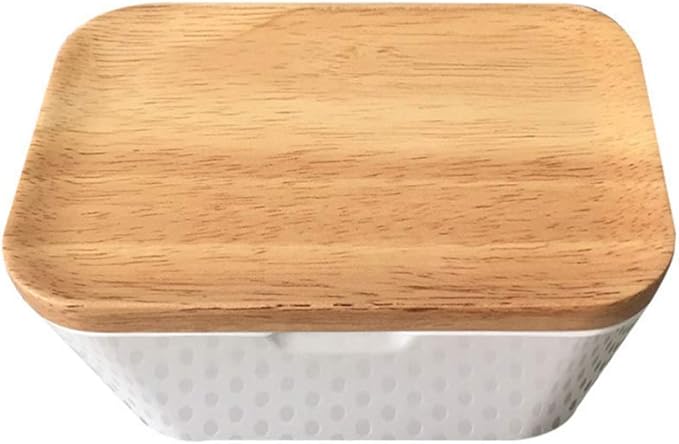 ASDAD Caja De Mantequilla Tapa De Madera Sellada Multifunción Cajas De