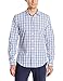 Goodthreads Men's Slim-Fit Long-Sleeve Gingham Plaid Poplin Shirt, Blue/Grey, Large