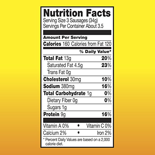Breakfast Sausage Nutrition Facts Label Runners High Nutrition