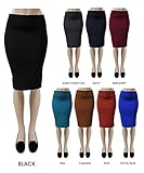 Red Hanger Women's Bodycon Fitted Pull On Knee Length Midi Pencil Skirt
