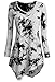 DJT Womens V-neck Tie Dyed Hankerchief Hem Long Tunic Top