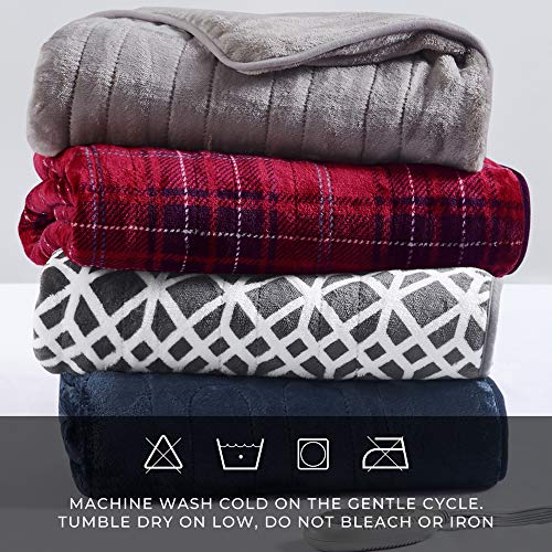 MP2 Heated Throw Blanket with Foot Pocket Plush Heated Blanket with