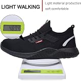 Hanani Steel Toe Caps Shoes Lightweight Boots Women Men Work Industrial Black view 5
