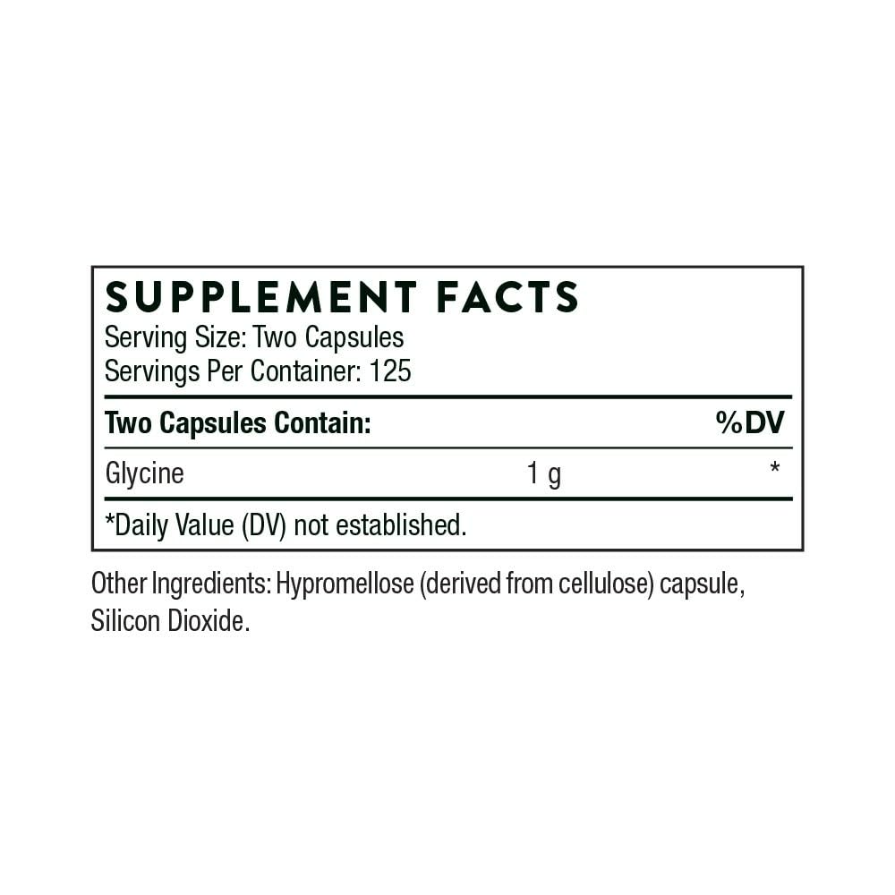 THORNE - Glycine - Amino Acid Support for Relaxation, Detoxification, and Muscle Function* - 250 Capsules