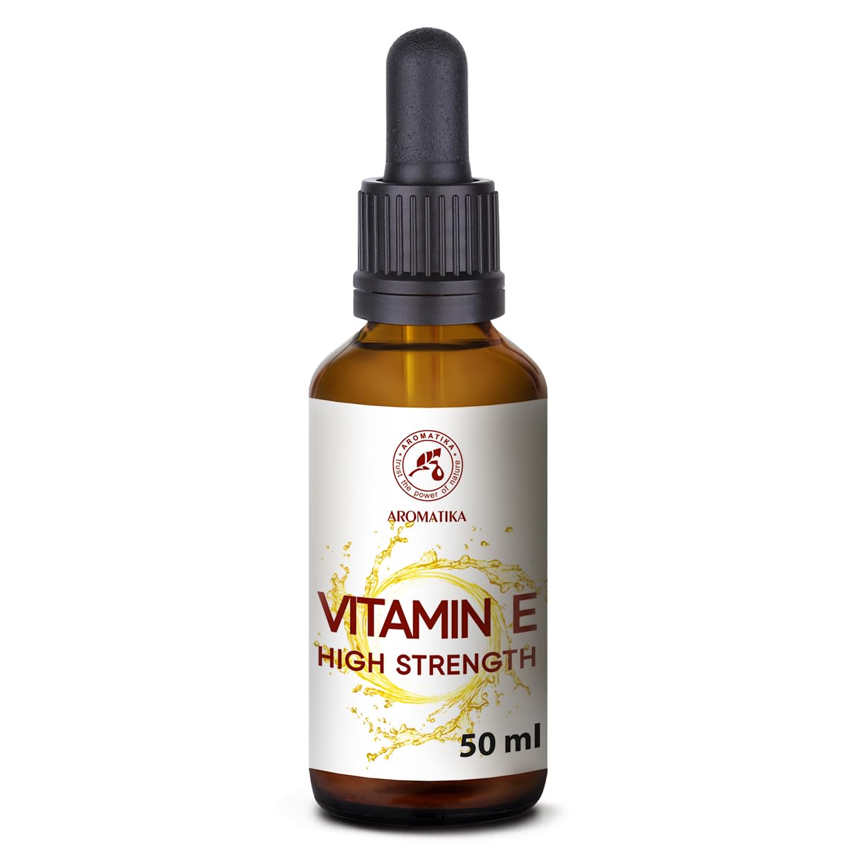 High Strength Pure Vitamin E 50 ml - Vitamin E Drops - Natural - Vitamin E for Skin Care - for Face - Skin - Hair - Nails - Lips - Beauty - Cosmetic Base