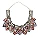 SUMAJU Collars Statement Necklace, Miraculous Garden Womens Vintage Fabric Colorful Bohemian Acrylic Beads Choker Necklace Jewelry
