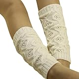 CreazyÂ® Children Kid Hollow Out Boot Cuffs Warmer Knit Leg Sockings (White)