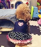 Kailian Dog Cowboy Dress Lovely Cute Dog Doggie Puppy Summer Clothes Dog Denim Skirt Medium