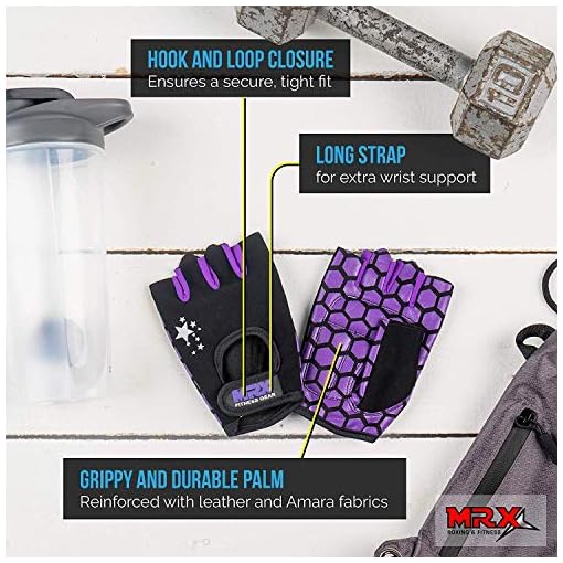 MRX Adjustable Weight Lifting Gloves Fingerless Gloves for Women, Reinforced Palm and Secure Closure, Leather Hand… - Image 5