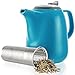 Tealyra - Daze Ceramic Large Teapot Blue - 47-ounce (6-7 cups) - With Stainless Steel Lid Extra-Fine Infuser for Loose Leaf Tea - 1400ml