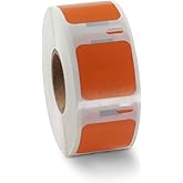 BETCKEY Colored Labels Compatible with Dymo 30332 (1" x 1") Square QR Code Labels, Compatible for Dymo LabelWriter Thermal 450, 4XL & Zebra Desktop Printers [2 Rolls, Orange]