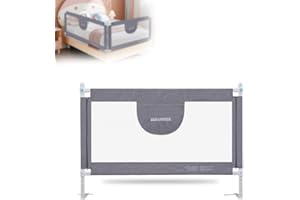MBQMBSS 52'' Bed Rail for Toddlers, Baby Bed Guard Rails - Fit for Wide Side of Full Size Bed, Extra Tall Safety Bedrails for Kids, Adjustable Height, with Extra Y-Shaped Reinforcement Strap