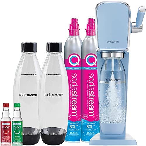 SodaStream Art Sparkling Water Maker Bundle (Misty Blue), with CO2, DWS