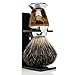 Maison Lambert Shaving Kit for Men with Black Badger Shaving Brush, Double Edge Safety Razor, and Stainless Steel Stand
