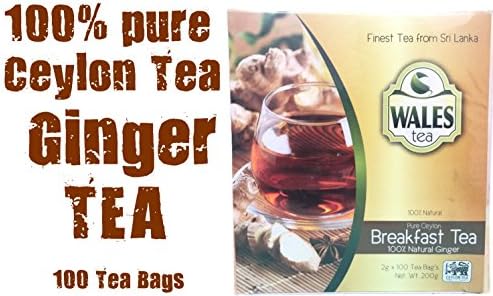 100% HOME GROWN CEYLON GINGER TEA - 100 count.