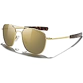 MERRY'S Classic Square Aviator Military Polarized Sunglasses for Men or Women S8636