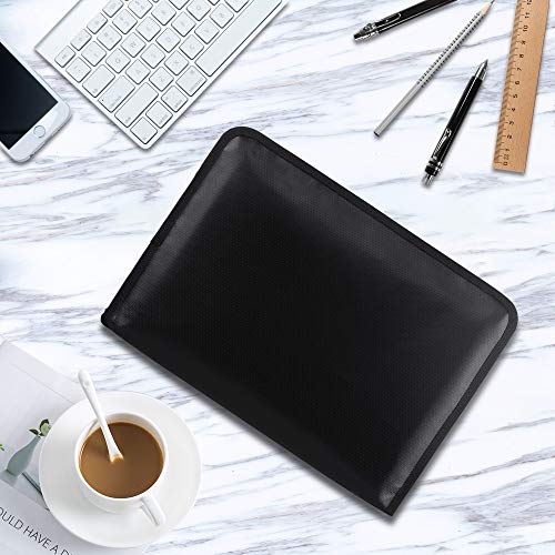 File Folders, File Organizer, Wellerly [ Fireproof Waterproof ] Expanding File Folder Document Organizer Money Bag A4 Size 13 Pocket Zipper Closure Non-Itchy Silicone Coated Portable Filing Pouch - Thumbnail 6