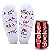 Isbasa If You Can Read This Bring Me A Dr Pepper Socks with 12oz Vacuum Insulated Tumbler, Novelty Socks Christmas Present Funny Gifts Cotton Socks