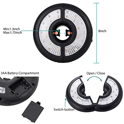 Patio Umbrella Lights Battery Operated, 3Ways Switch, ZHONGXIN Warm