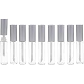 10ML Reusable Empty Lip Gloss Tube Bottle Vials Containers Lip Balm Bottles with Silver Cap for Lip Samples Travel Split Char