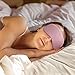Plemo Sleeping Mask, Breathable Modal Pink Eye Mask, Ultra-Soft Eye Cover for Travel, Nap, Meditation, Blindfold with Adjustable Strap for Men, Women or Kids