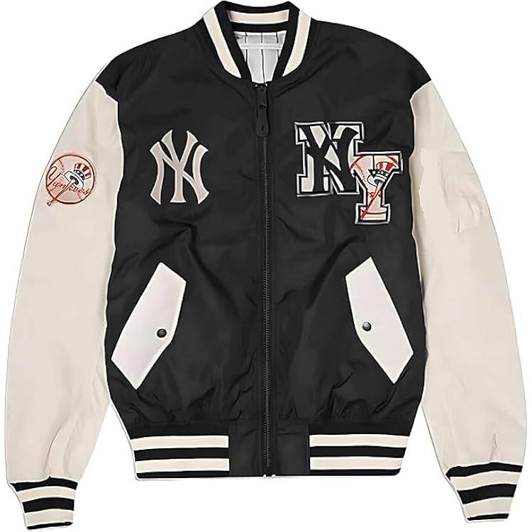 Wunsche Apparel Men's New York Yanks Varsity Bomber Jacket