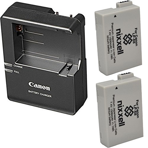 Canon LC-E8 Charger for Canon LP-E8 Li-ion Battery compatible with Canon EOS Rebel T2i, T3i, T4i, T5i, EOS 550D, EOS 600D, EOS 650D, EOS 700D DSLR Digital Camera + 2 Bonus Battery!