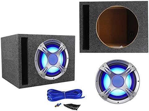NYC Acoustics NC12S4 1600w 12" Car Audio LED Subwoofer+Vented Sub Box Enclosure