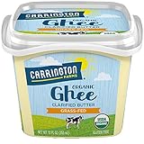 Carrington Farms USDA Organic Grass Fed Ghee, Clarified Butter, Lactose Free, Casein Free, Gluten Free, Non Hydrogenated, 0g Trans Fat, BPA Free, 12 Ounce