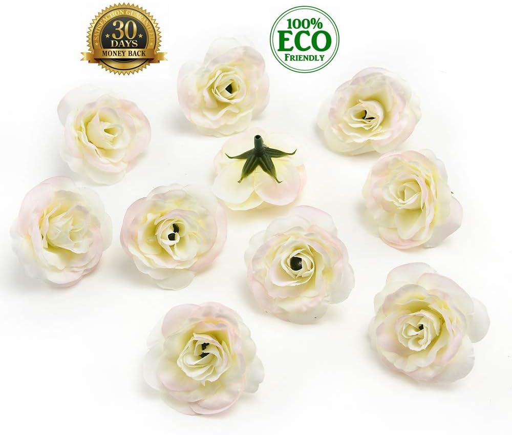 3 Off White Glitter Flowers Artificial Flowers For Wedding Bridal Bouquet Centerpiece Home Decor Scrapbooking Craft Flowers Wreath Making Scrapbooking Papercraft