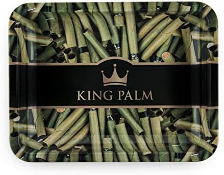 King Palm Metal Rolling Tray - Royal Party - (Medium - 8" x 10")