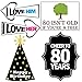 80th Birthday Photo Booth Party Props - 40 Pieces - Funny 80th Birthday Party Supplies, Decorations and Favors