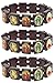 PURPLE WHALE Unisex Religious Wooden Bracelet, Assorted Images Saints, Jesus, Angels Rosary, Stretchable Adjustable Bracelet, Catholic Jewelry Gift, Brown, 3 Piece