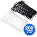 Simple Deluxe HICBLETIE6 200-Pack 6 Inch Self-Locking Versatile Nylon Cable Wire Zip Ties in Black & White, 6-Inch 200pcs