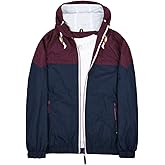 SUNDAY ROSE Men's Lightweight Hooded Jackets Vintage Patchcolor Windbreaker Packable Raincoat for Hiking
