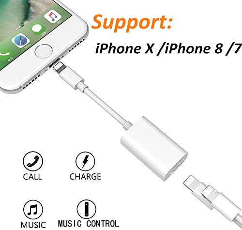 Ablerv iPhone 8 Lightning to Lightning Audio + Lightning Charge for iPhone X / 8 / 7 and iPhone 7 Plus Compatible for iOS11 Support AUX Splitter Audio + Charge and Sync Data