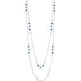 Noessla Long Silver Necklace for Women Bohemian Layered Statement Costume Long Necklaces for Women Fashion Jewelry Mothers Day Gifts