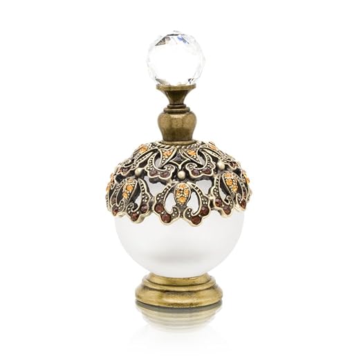 Perfume Bottle (Flourishes with Orange Rhinestones) PB349