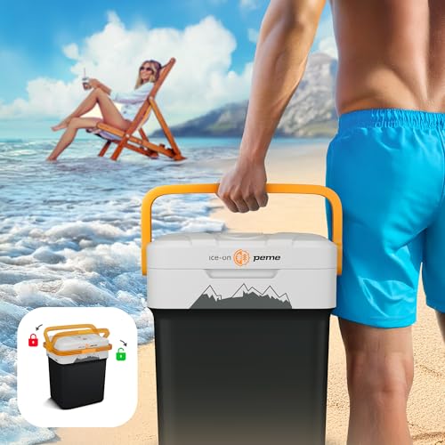 peme Car Electric Cool Box for Camping Fridge Electric Freezer Large Car Fridge Cool Box Cooler Freezer Box with Power Socket Car Fridge Freezer Box 12V 220 240V 25.7L - Essential